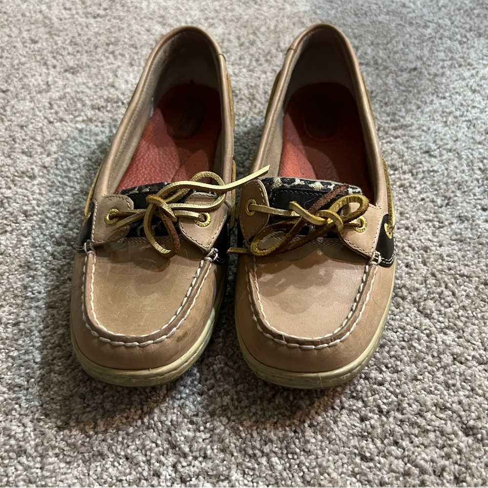 Sperry Top-Sider Angelfish Sparkle Leopard boat/deck shoe #9102815 size 10M - Picture 2 of 8